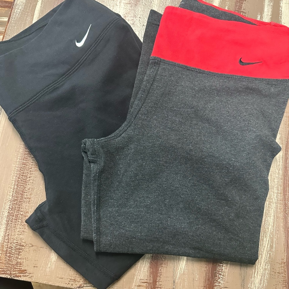 Two pairs of bike capris leggings